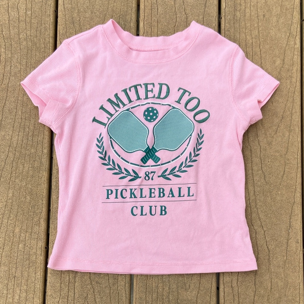 Limited Too Pink Pickleball Club Graphic Tee Girls Size Medium